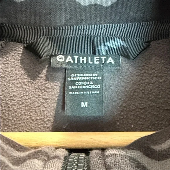 Athleta Black & Gray Camo Full-Zip Hoodie - Picture 3 of 4